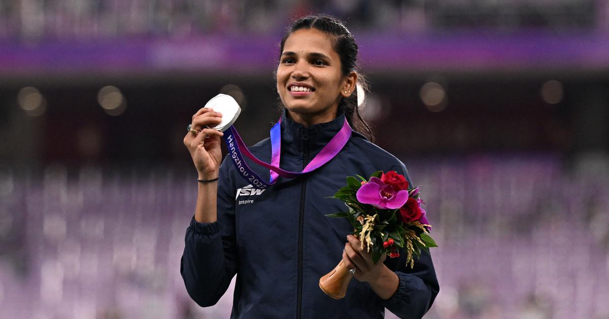 Jyothi Yarraji won silver in the women’s 100m hurdles |